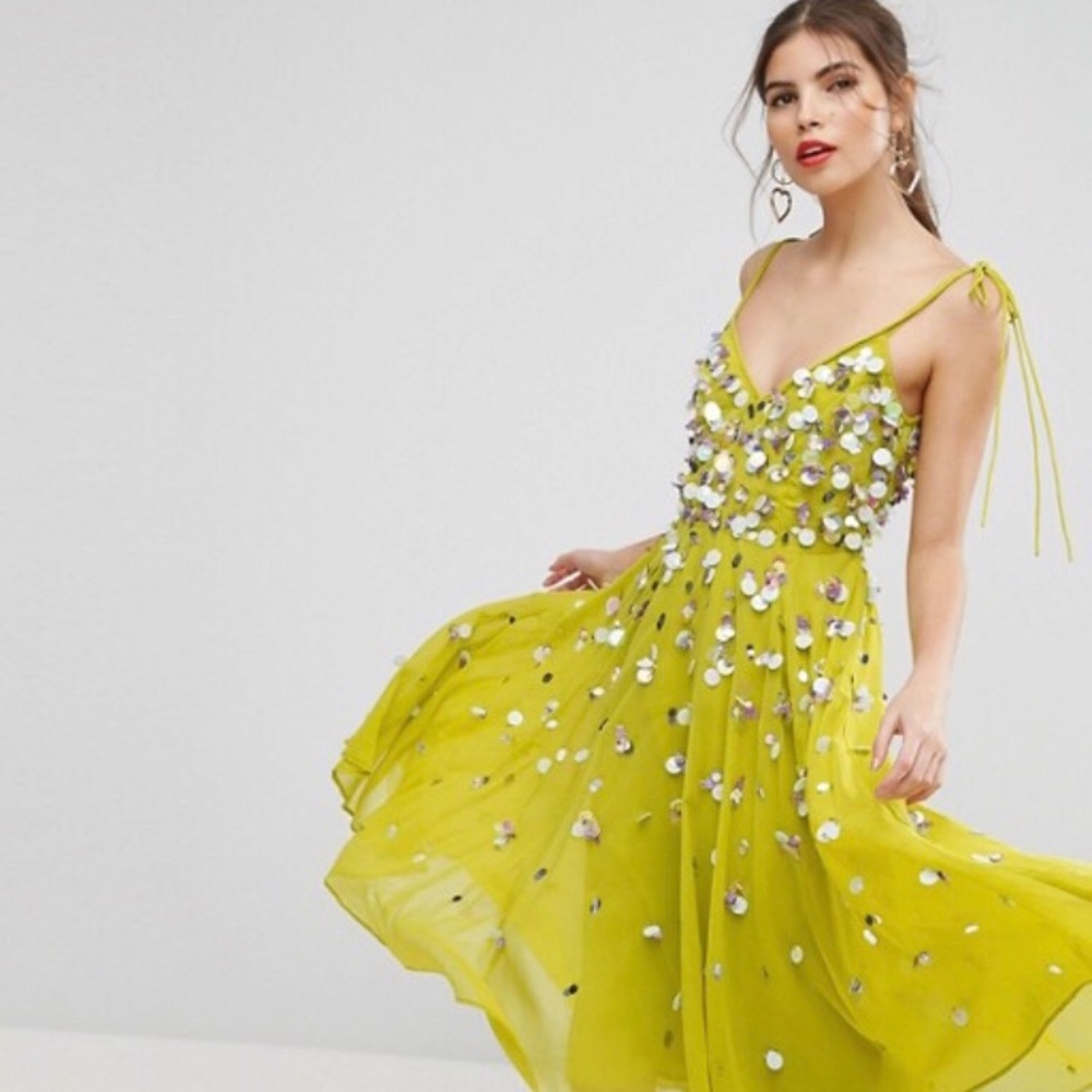 ✨4x HP✨ Asos embellished tie shoulder cami dress